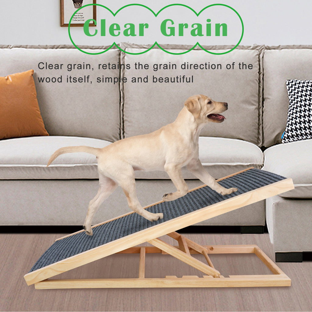 ElevateFold Adjustable Wooden Pet Ramp