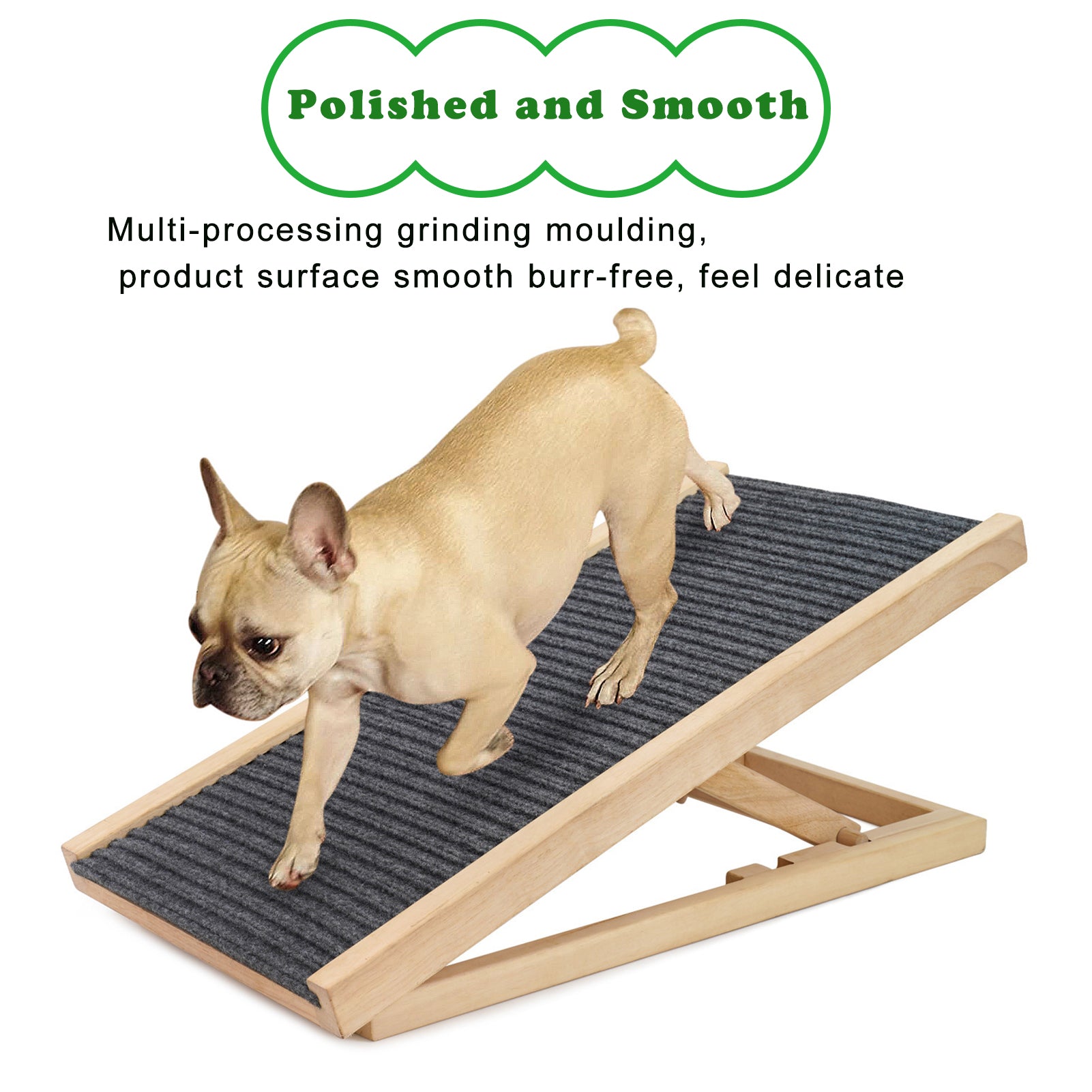 ElevateFold Adjustable Wooden Pet Ramp