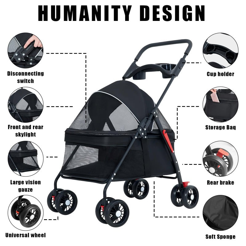 TravelNest Foldable Pet Stroller