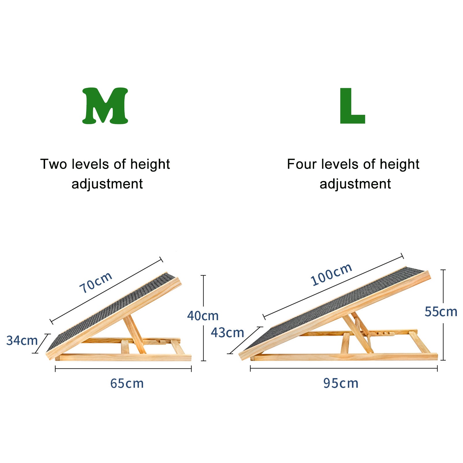 ElevateFold Adjustable Wooden Pet Ramp